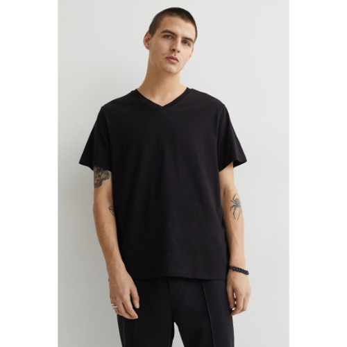 Track23 V Neck T-Shirt Black