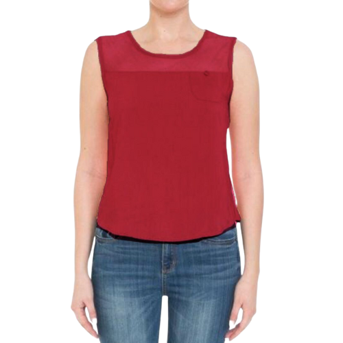 Mesh Panel Back Button Top New B.Red