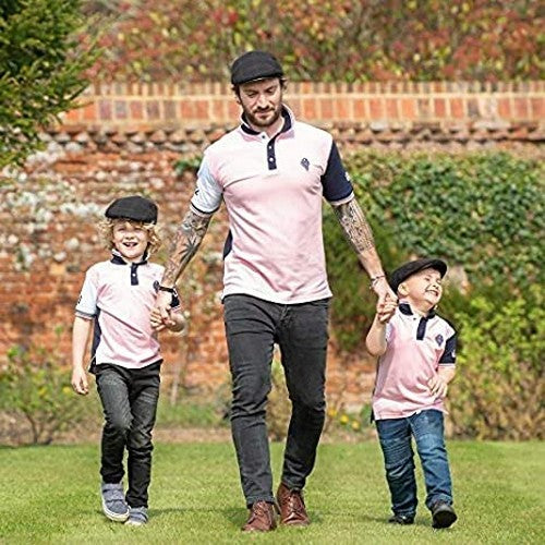 Father & Son Pink & Navy Polo Shirt