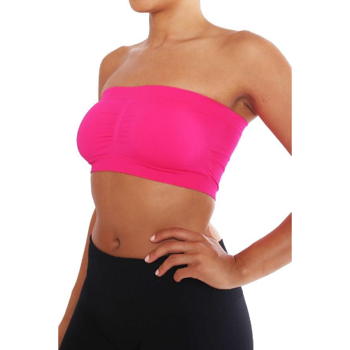 Seamless Padded Tube Top Neon Pink