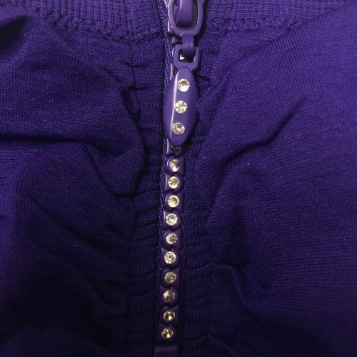 Seamless Padded Zip Tube Top Purple