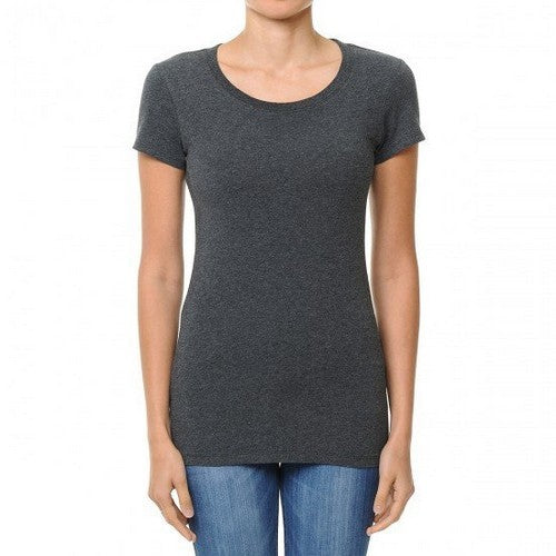 64000 Neck Short Sleeve T-Shirt Charcoal