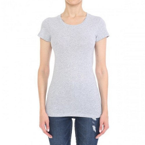 64000 Neck Short Sleeve T-Shirt Heather Grey