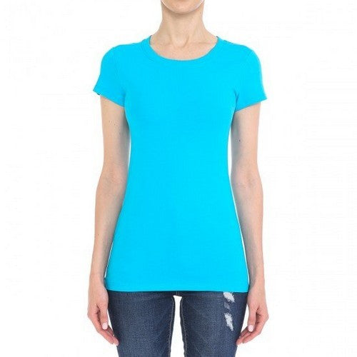 64000 Neck Short Sleeve T-Shirt Scuba Blue