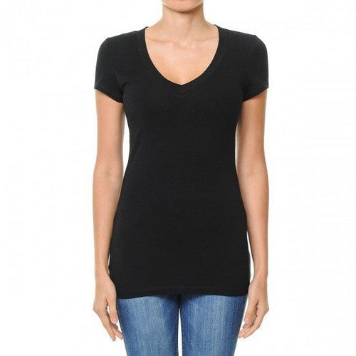 65000 V-Neck Short Sleeve T-Shirt Black