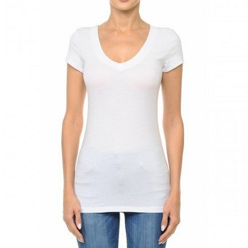 65000 V-Neck Short Sleeve T-Shirt White