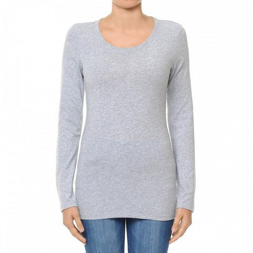 62800 Crew Neck Long Sleeve T-Shirt Heather Grey