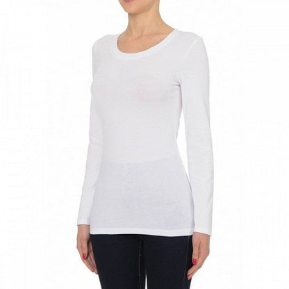 Crew Neck Long Sleeve T-Shirt White