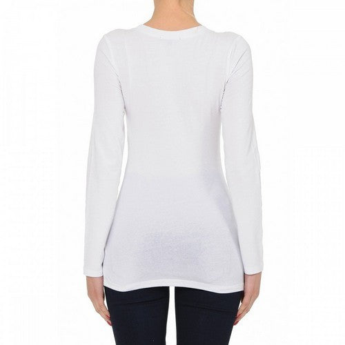 Crew Neck Long Sleeve T-Shirt White