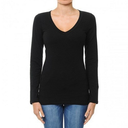 62900 V-Neck Long Sleeve T-Shirt Black