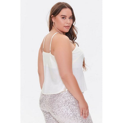 Plus Size Satin Y-Neck Cami Champagne