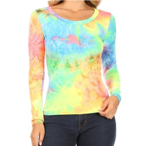 B795 Long Sleeve Jersey Tie Dye Yellow