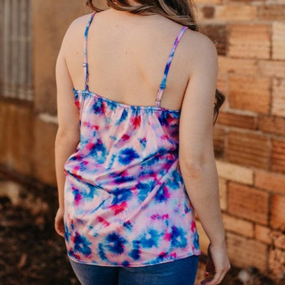 Tie Dye Lace Trim Vest