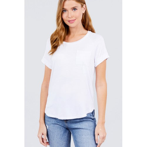 T11237 Raglan Sleeve T-Shirt Off White