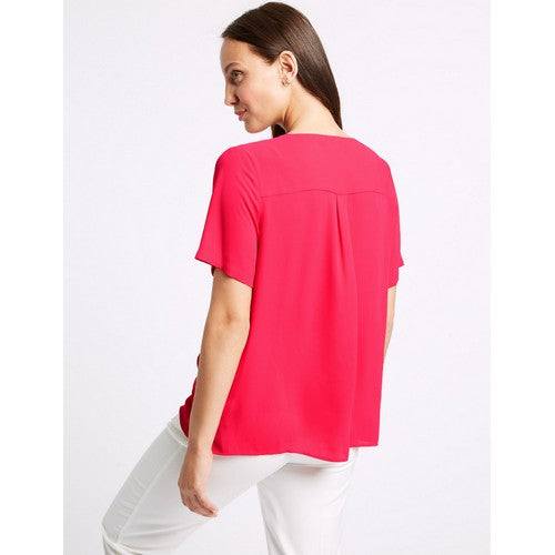 Marks & Spencer Short Sleeve Blouse Pink