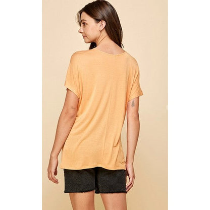 Relaxed V-Neck T-Shirt Blond Peach