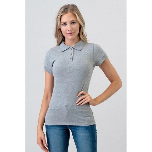 KT1007 Pique Polo Shirt Heather Grey