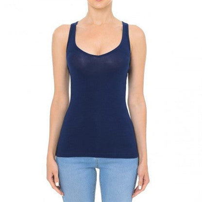 Cross Back V Neck Tank Top Eclipse