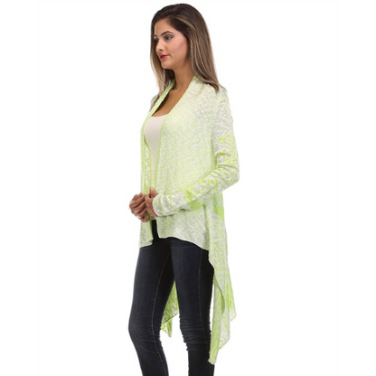 Draped Linen Cardigan Green