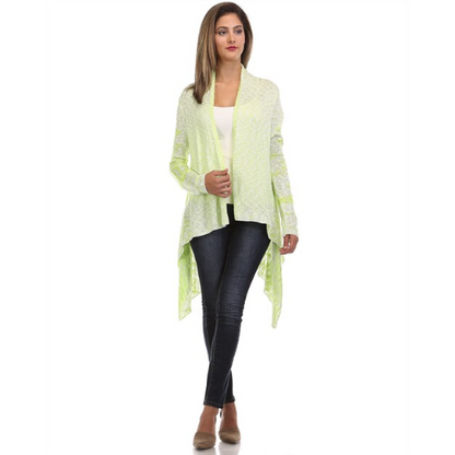 SW30007 Draped Linen Cardigan Green