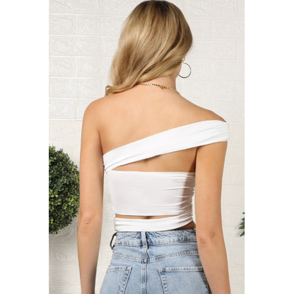 Sexy Bandage Cut Out Crop Top White