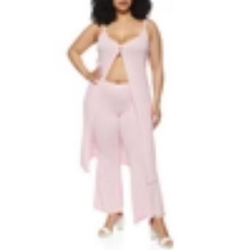 0030381610 Plus Size Sleeveless Maxi Top Pink