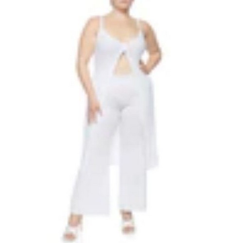 0030381610 Plus Size Sleeveless Maxi Top White