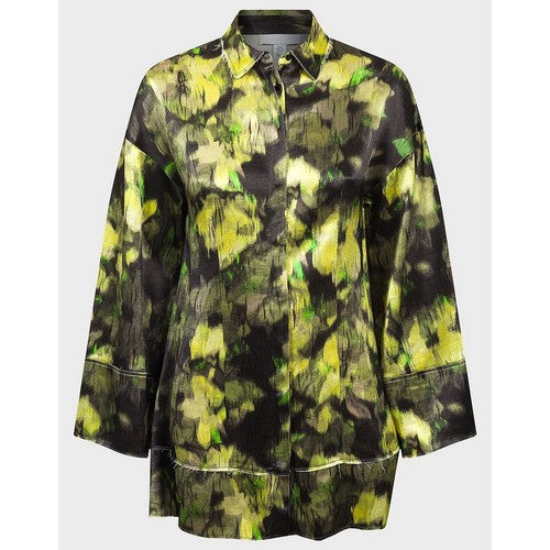 TopShop Blurred Print Shirt Green