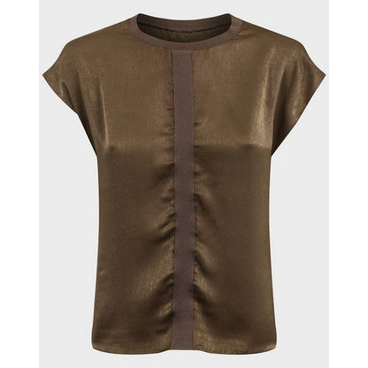 M&Co Front Panel Satin Top Moss Green