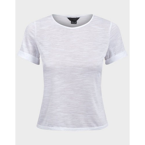 F&F Turn-Up Cuffs Slub Design T-Shirt White