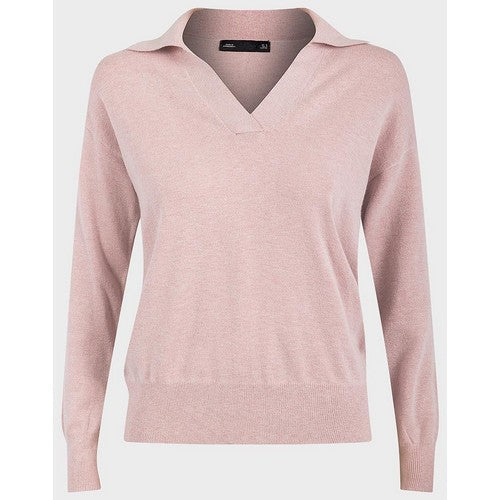 F&F Collared V-Neck Soft Knit Jumper Pink