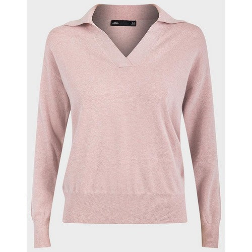 F&F Plus Size Collared V-Neck Soft Knit Jumper Pink