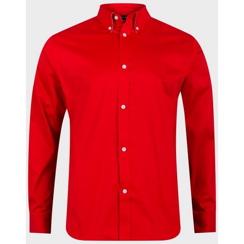 Top Look Classic Fit Cotton Shirt Molten Lava Red
