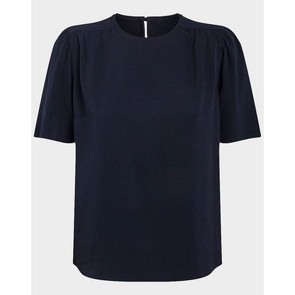 Next Keyhole Slinky Short Sleeve Top Navy