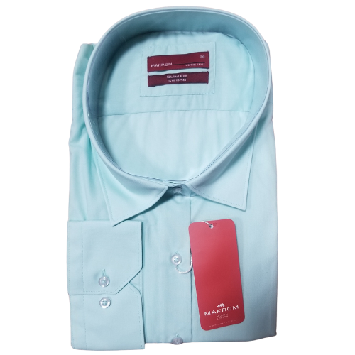 Makron Luxury Tailored Long Sleeve Shirt Oxford Pale Green