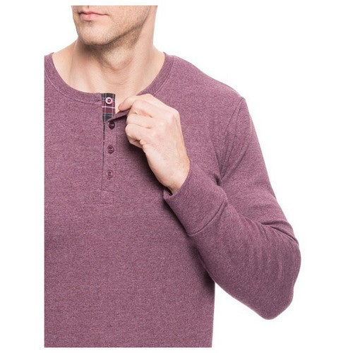 Brushed Cotton Henley Long Sleeve Jersey Fig
