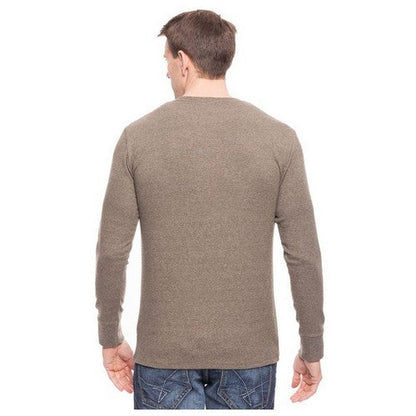 Brushed Cotton Henley Long Sleeve Jersey Olive