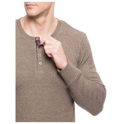 Brushed Cotton Henley Long Sleeve Jersey Olive