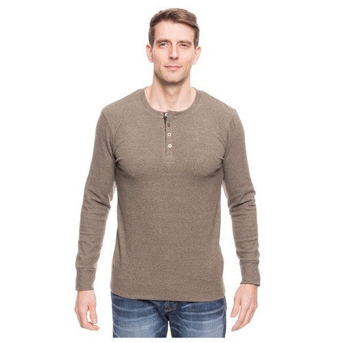 Brushed Cotton Henley Long Sleeve Jersey Olive