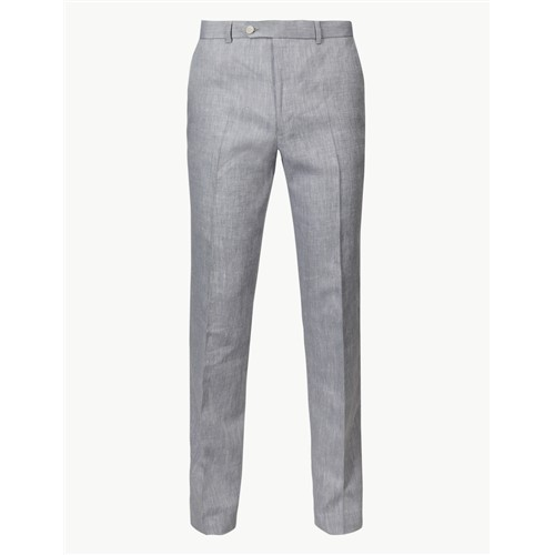 Marks & Spencer Tailored Linen Dress Pants Grey
