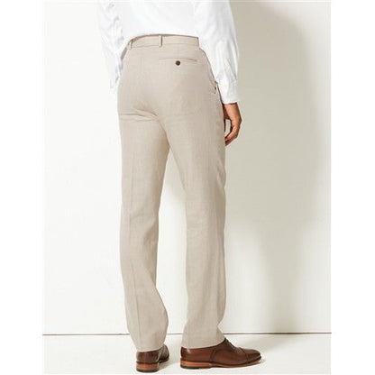 Marks & Spencer Tailored Linen Dress Pants Neutral