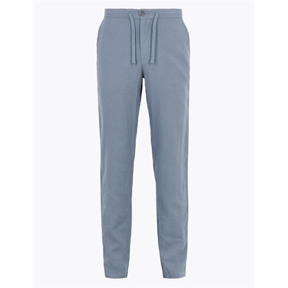 Marks & Spencer Casual Linen Pants Light Blue