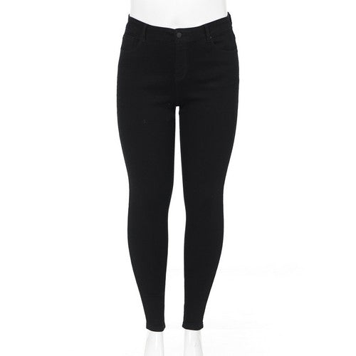 Wax Jean Plus Size Classic 5-Pocket Skinny Jean Black