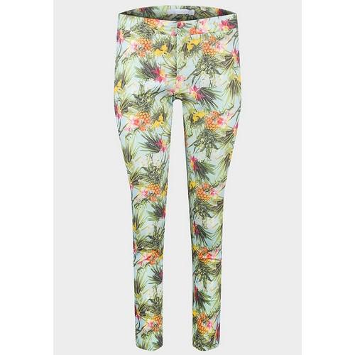 Pineapple Print Cropped Skinny Trousers Mint