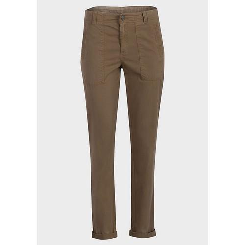 Turn-Up Cuff Front Pocket Cotton Chino Trousers Mink