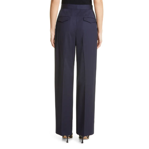 Chambray Pleat Front Trouser Navy