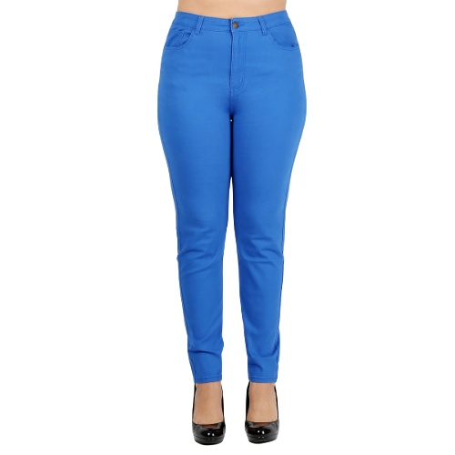 Wax Jean Plus Size Skinny Roll-Up Twill Color Jeans Royal Blue