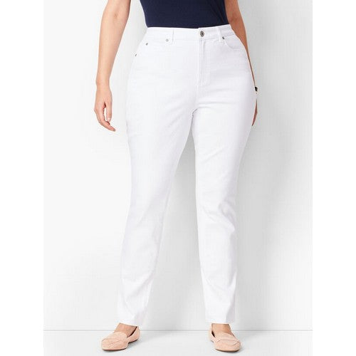 Lady Denim Plus Size High Rise Slim Leg Jeans White