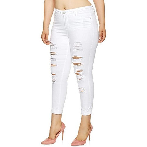 Ponnytail Plus Size Stretch Bengaline Pant White