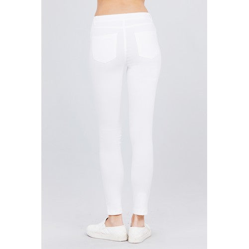 Low-Rise Bengaline Pants Off White